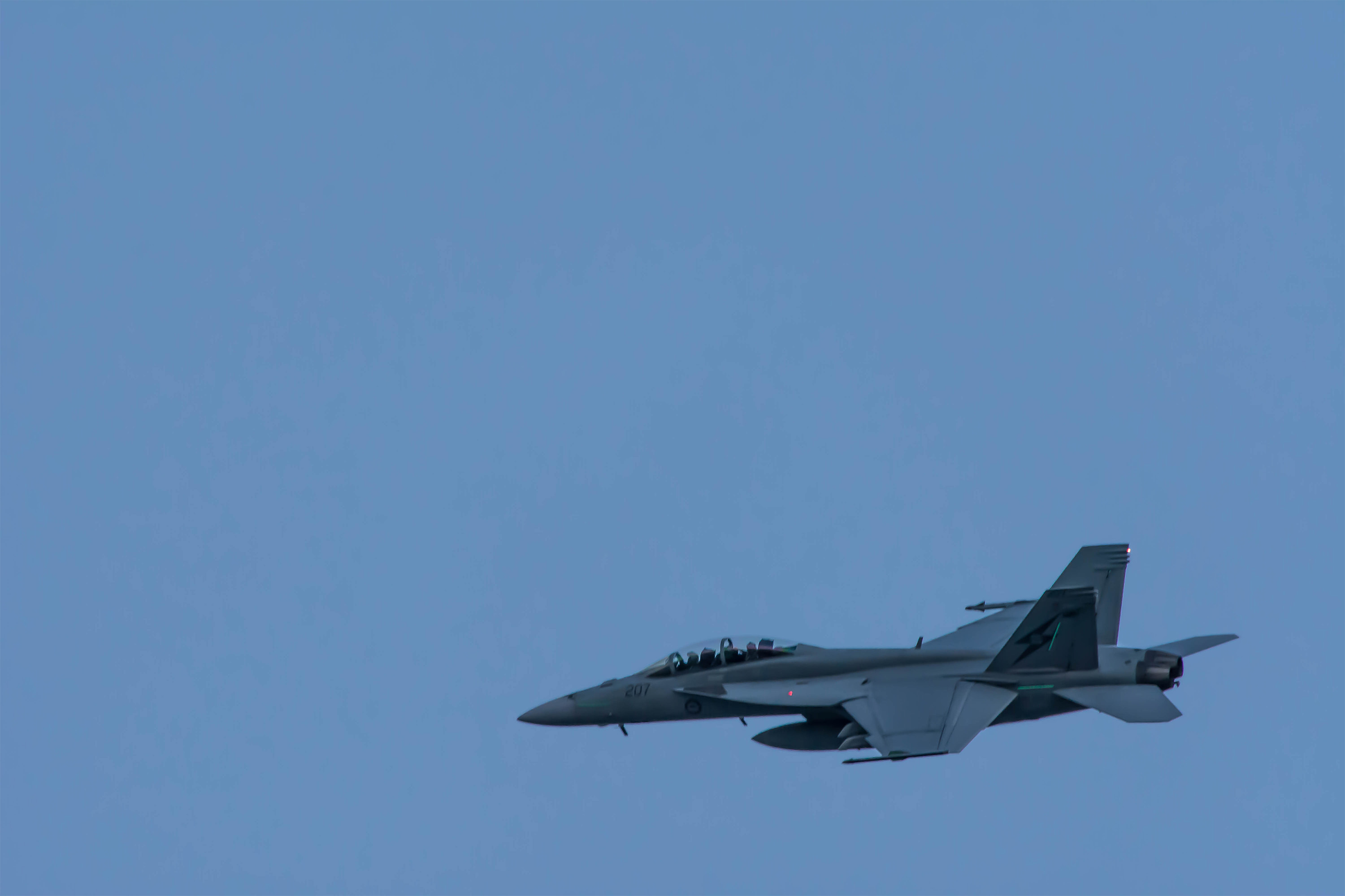 Superhornet Flying In The Sky Above Brisbane