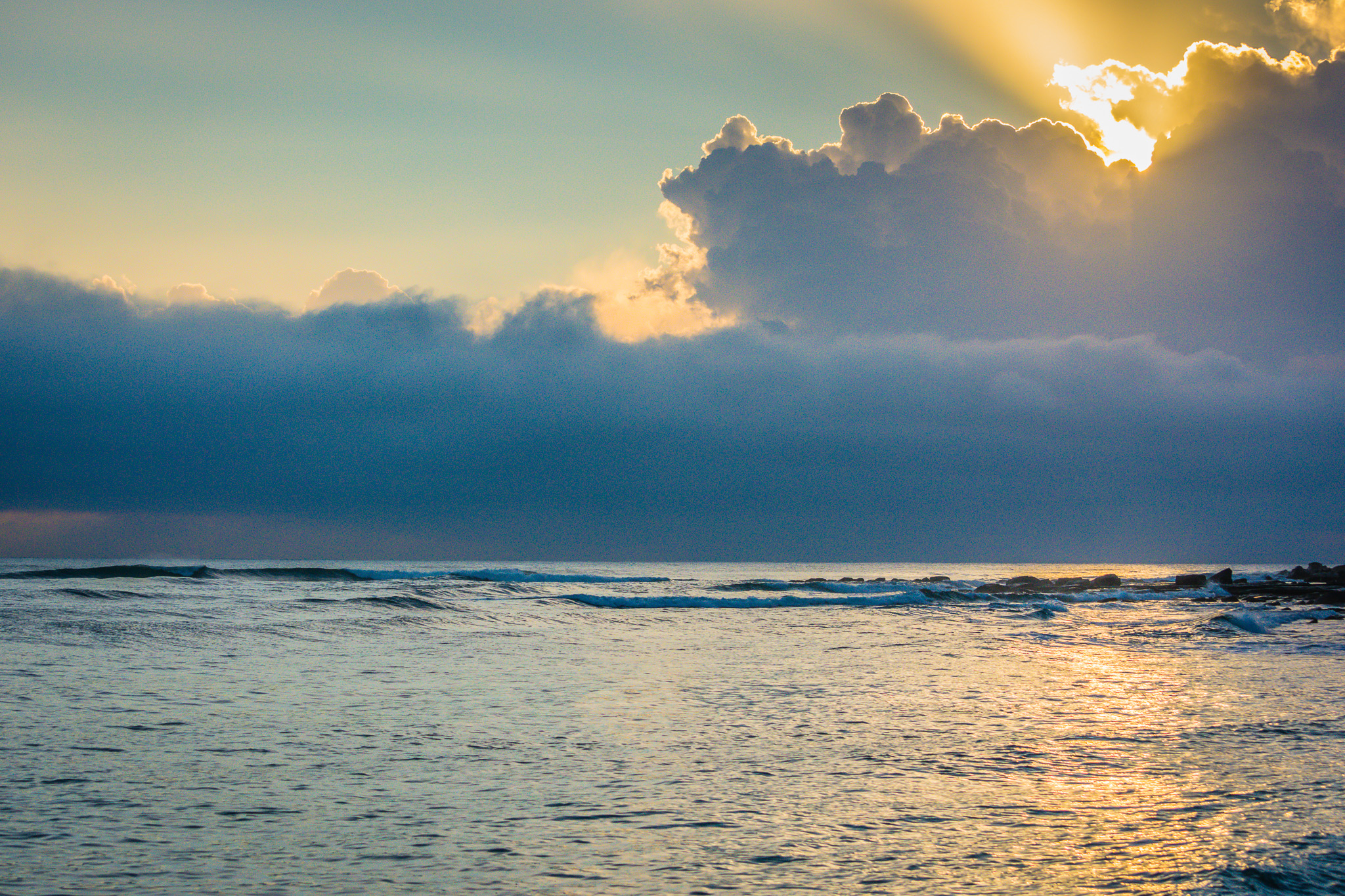 Catching some morning rays at Moffat Beach