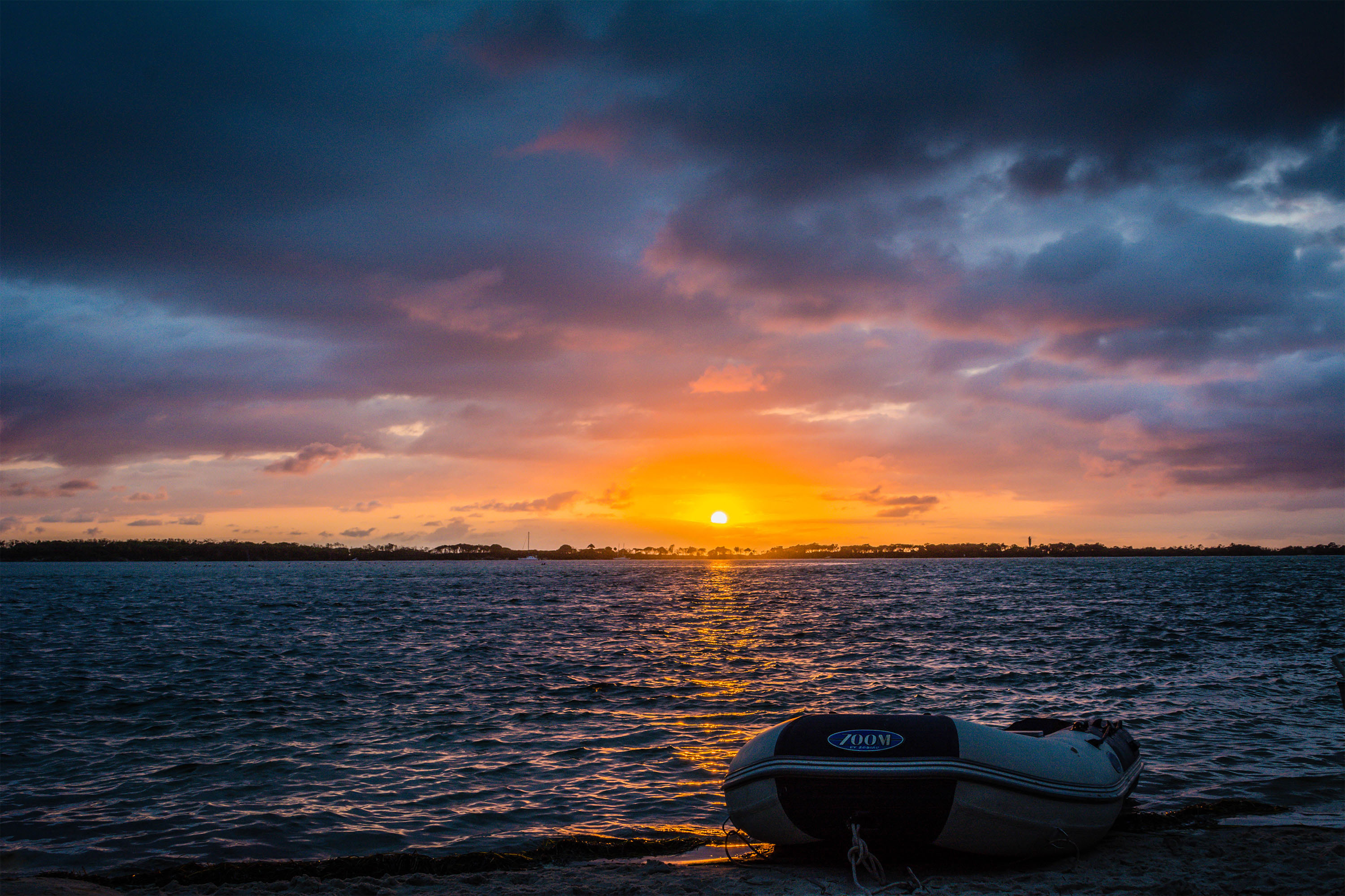 Sunrise over Bribie Island.