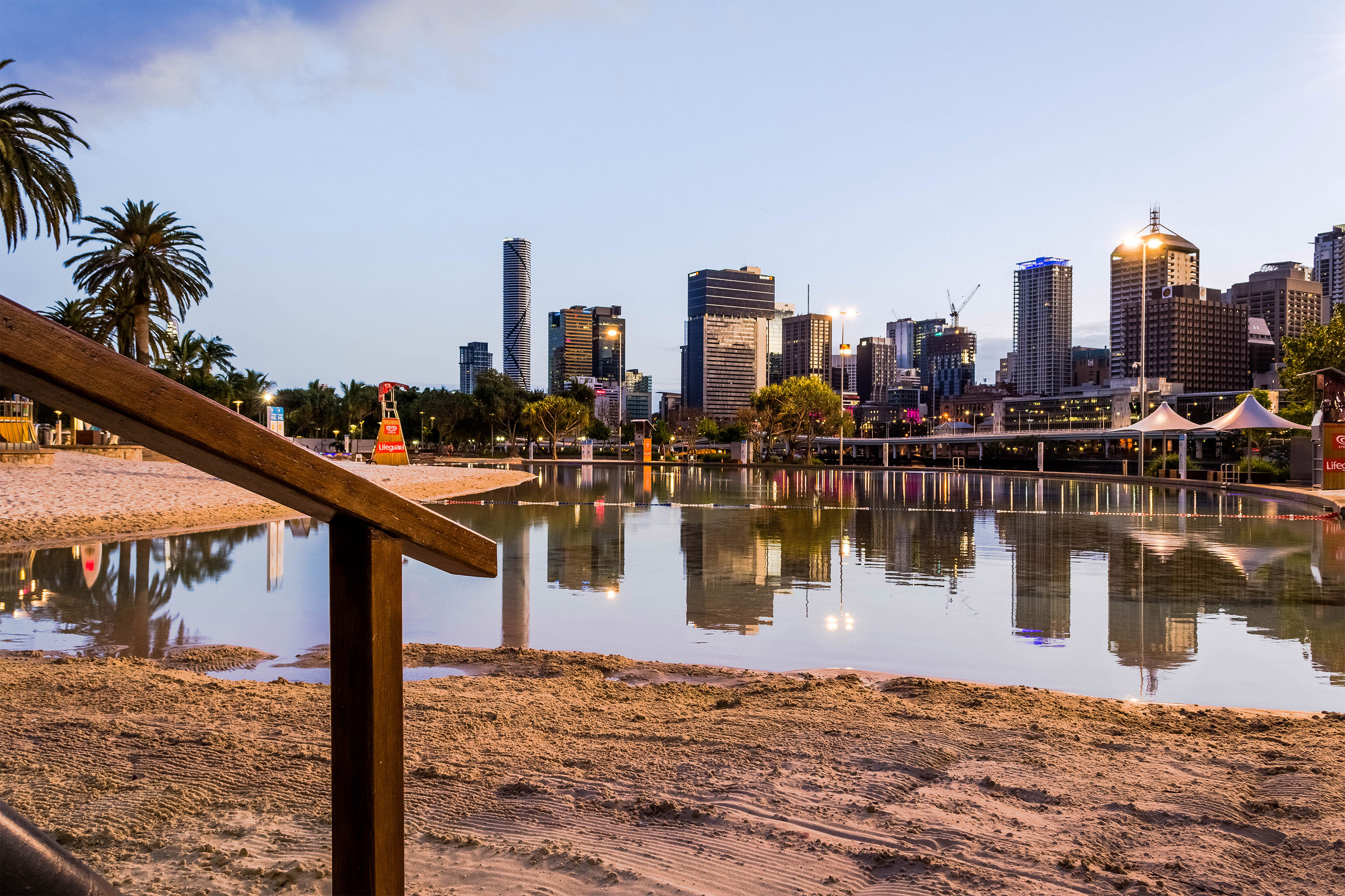 Early morning at the South Bank Beach