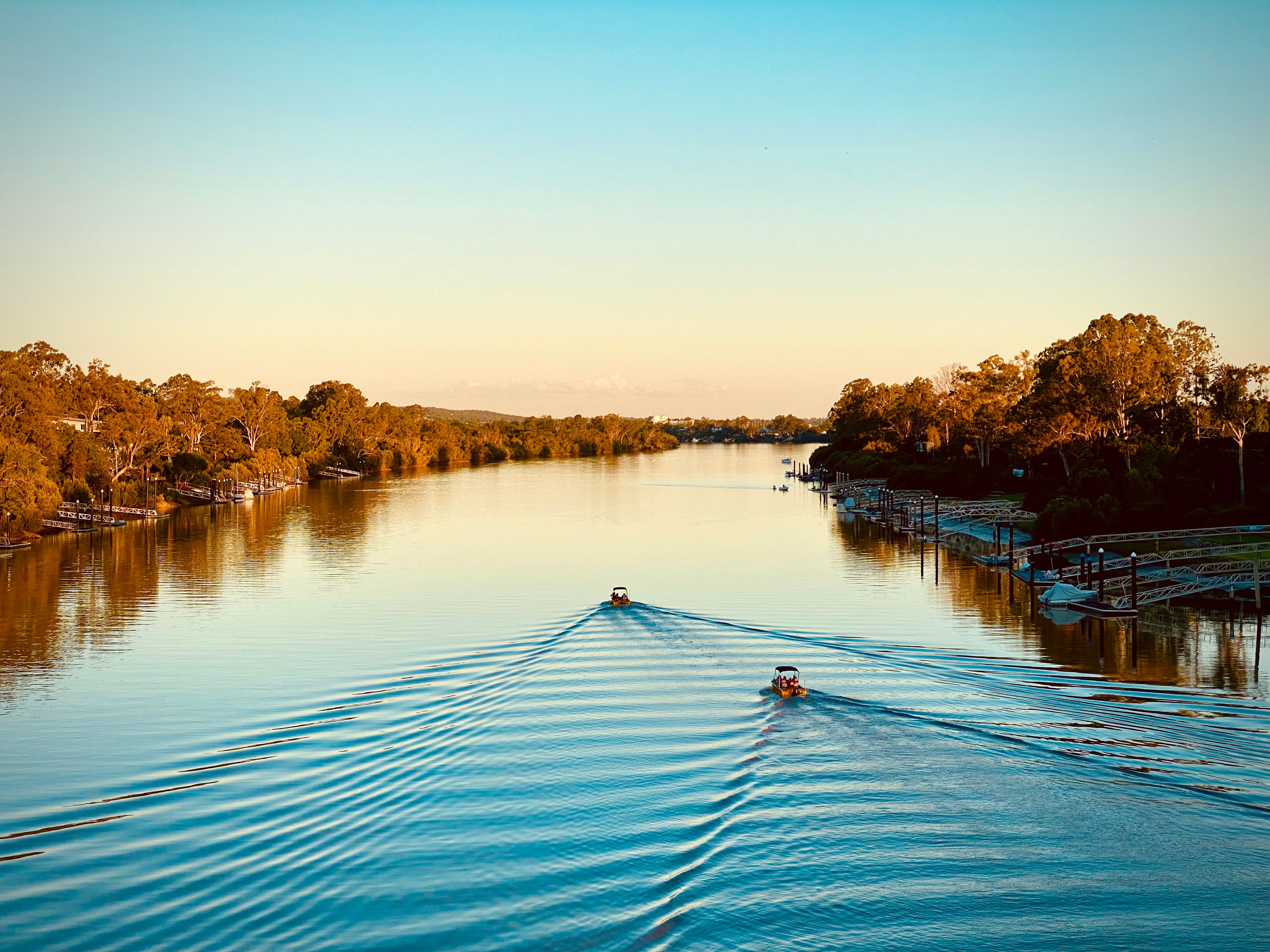Queensland State Emergency Service (SES) Training on the Brisbane River, Queensland, Australia. 10 April 2021
