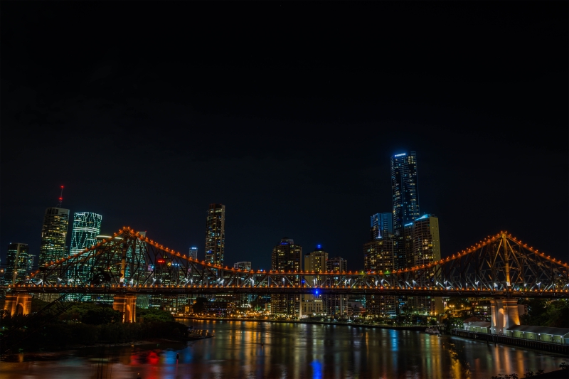 A Nighttime View of the Story Bridge Brisbane, Australia