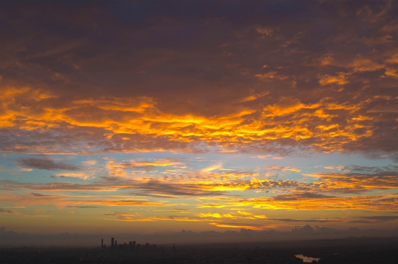 Beautiful Sunrise Over Brisbane