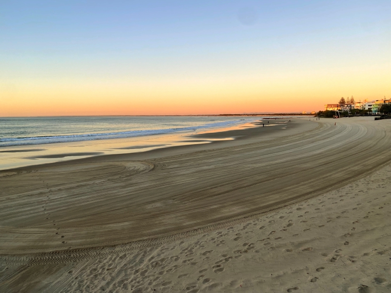 Early morning at Kings Beach, Queensland, Australia. 27 July 2021